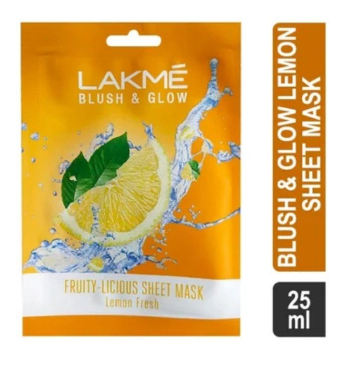 लैक्मी लेमन शीट मास्क 01 पीस 25 Ml ( Lakme Glow Lemon Fresh Mask Sheets)