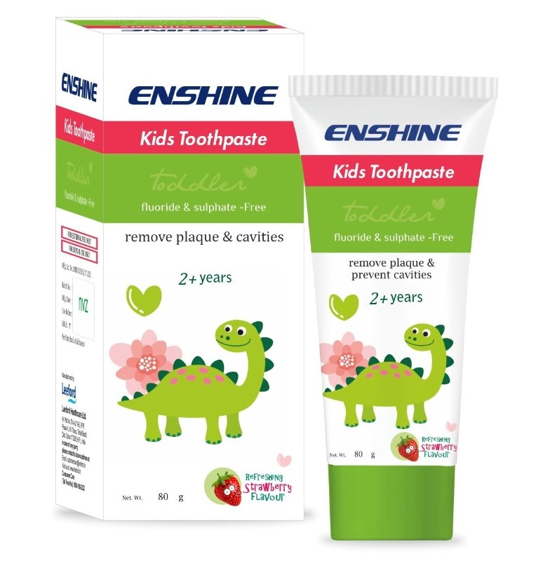 एनशाइन किड्स टूथपेस्ट 2+ इयर्स (Enshine Kids Toothpaste [2+ Years] Strawberry Flavor, Fluoride, Sulphate & Paraben Free | Remove Plaque & Prevent Cavities - 80g