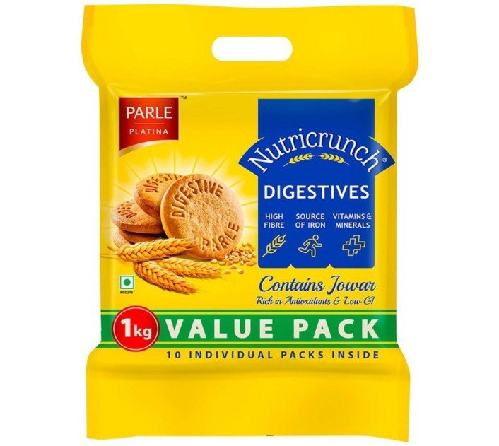 पारले जी न्यूट्रीकृंच डाइजेस्टिव 01 Kg ( Parle G Nutrikrunch Digestive Biscuits 01 Kg/ Nutrichoice)