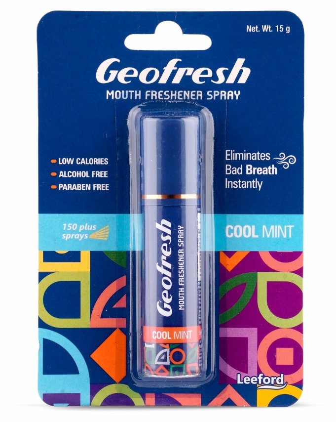 जिओ फ्रेश आयुर्वेदिक माउथ स्प्रे कूल मिंट 15ग्राम (Geofresh Cool Mint Mouth Freshener Spray)