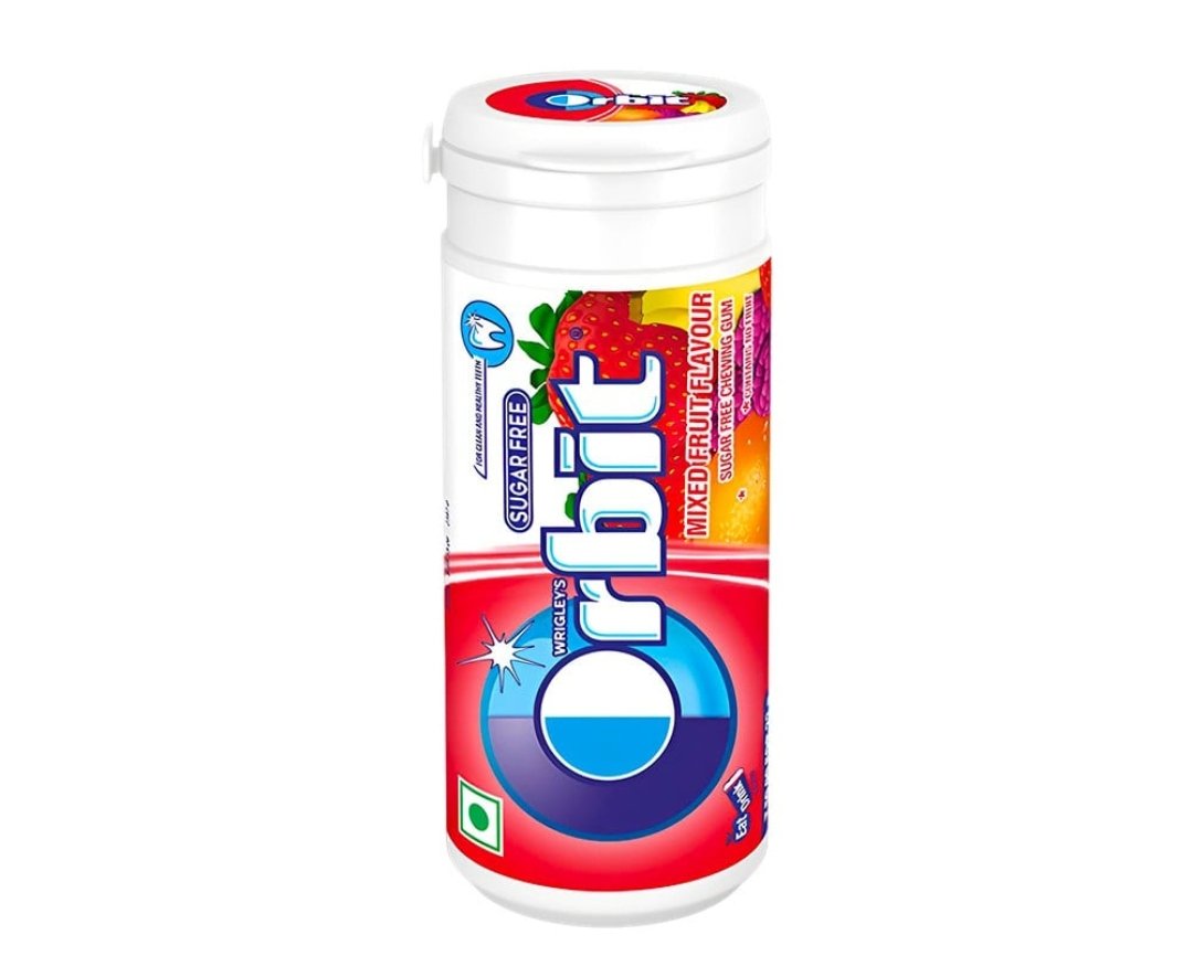 ऑर्बिट मिक्स फ्रूट (Orbit Mixed Fruit Flavour  Chewing Gum (Sugar Free)50/-)