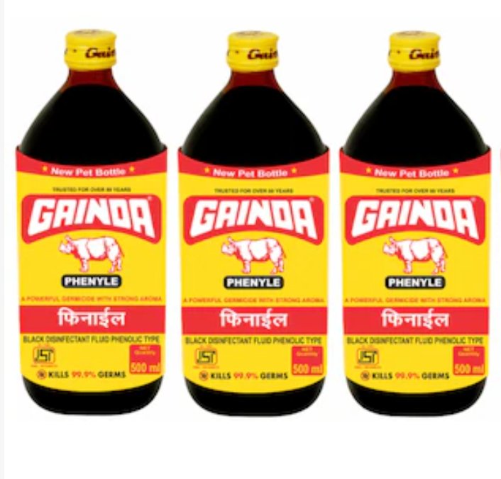 गैंडा ब्लैक फिनायल 450Ml (Gainda Black Phenyle Floor Cleaner 450ml Pack of 3 )